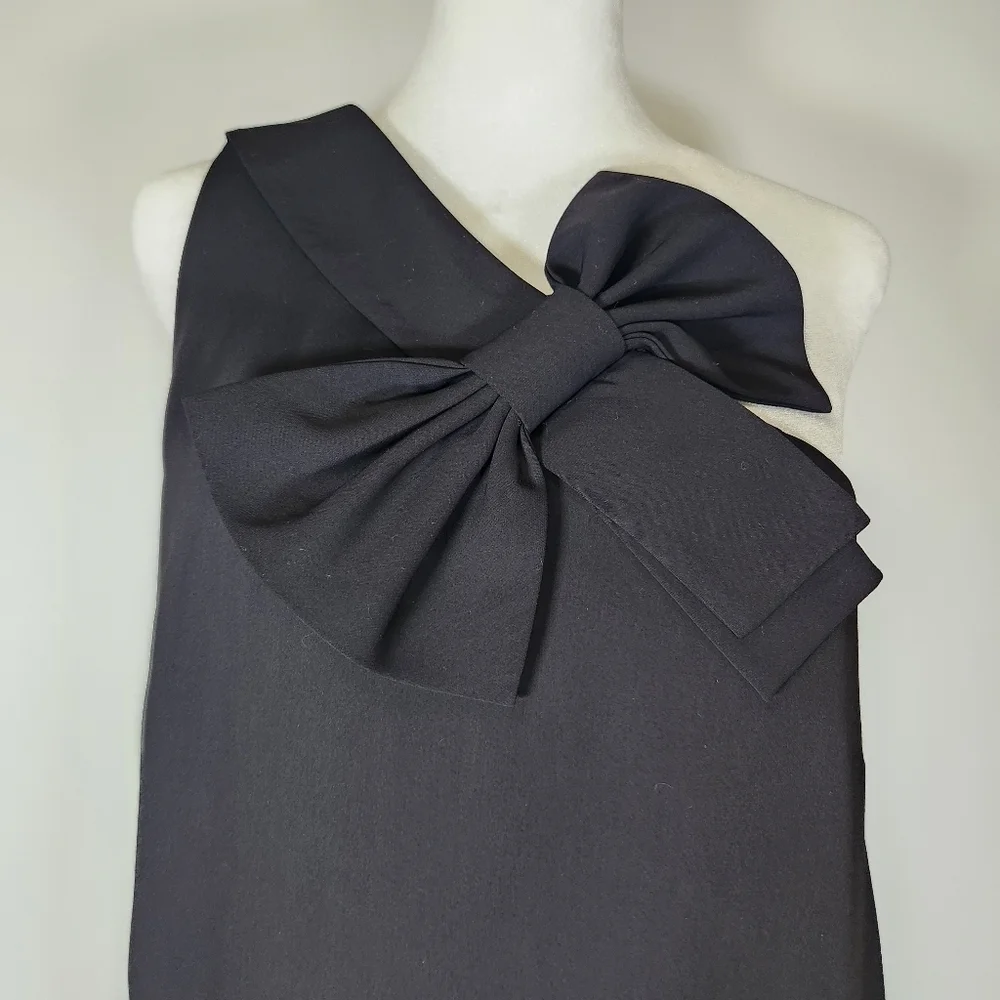 CeCe Black One Shoulder Sheath Cocktail Dress Size 8 - Picture 4 of 7
